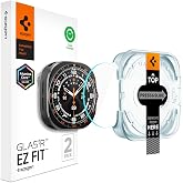 Spigen GlasTR EZ FIT Screen Protector for Galaxy Watch Ultra 2 | AluminaCore aluminum-enhanced 10H+ tempered glass, Auto-align tray, 100% clarity, Original touch, Case-friendly, 2 Pack