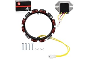 MOTO1988 Alternator Stator Coil 2Pin w/Regulator For Briggs & Stratton Engines 10-16 Amp 592830 Replaces for OEM 592830, 696458, 691064, 393295 845907 394890 797375