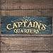 Captain’s Quarters, 5.75 x 15.5 Inch Aluminum Sign, Boat, Ocean, Sea and Pirate Themed Decor, Gifts for Boaters, Sailors, Skipper, Deckhand, First Mate, Crew, Fishermen AL-0616-RK1046ST