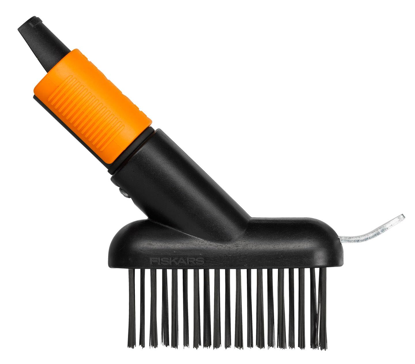 Fiskars Paving Brush with Additional Scrapper Blade, Tool Head, Length: 18.5 cm, Width: 15 cm, Steel Bristles/Fiberglass Reinforced Plastic Frame, Black/Orange, QuikFit, 1000657