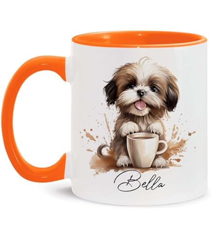WATERMELON HEADS Touch Shih-Tzu Taza De Café – Don't Worry, My Heart Is With You Forever. Taza De Té De 11 Onzas, Regalo Para Perro Shih Tzu, Mamá Y Papá Perro Nothing