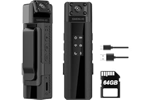 kaysunlink 1080P Police WiFi Body Camera,Mini Body Camera with 64G Memory,Body Worn Cam,Premium Portable,Wearable,Infrared Night Vision for Law Enforcement,Personal,Guard (L6-64GB Plug)