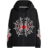 Hesaco Spider Graphic Hoodies Y2k Zip Up Hoodie Men Women Oversized Sweatshirts Y2k Jacket Streetwear Vintage Tops