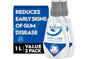 Crest Pro-Health Gum Care Mouthwash, Cool Wintergreen, CPC Antigingivitis/Antiplaque Oral Rinse 1L (33.8 fl oz), Pack of 2, Alcohol Free for Adults