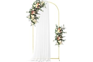 ECOLOVI 6 FT Gold Metal Wedding Arch Backdrop Stand, Balloon Arched Frame Backdrop Stand for Parties, Wedding Birthday Baby Shower Graduation Holiday Ceremony Supplies Decor