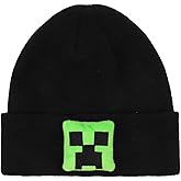 Bioworld Minecraft Plush Creeper Patch Youth Black Cuff Beanie