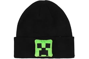 Bioworld Minecraft Plush Creeper Patch Youth Black Cuff Beanie
