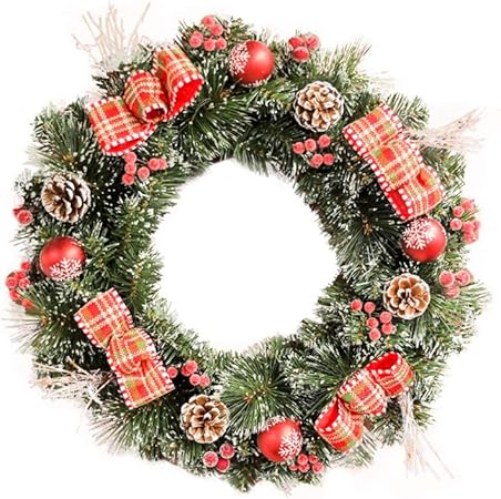 Amazon De Cjnjx Weihnachtliche Kranze Weihnachtskranz For Drinnen Und Draussen Natur Pine Cone