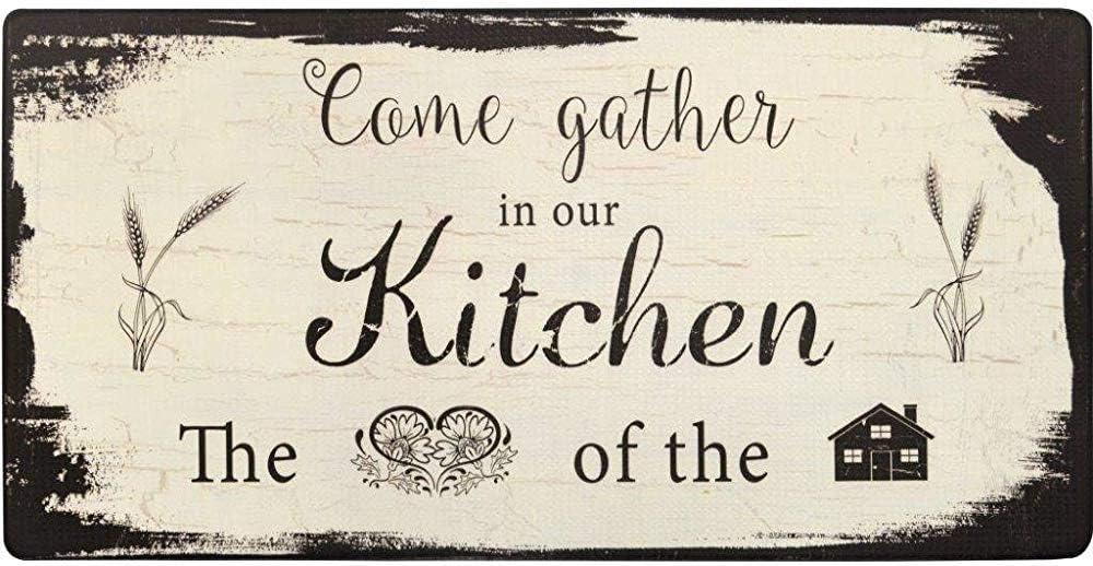AmyNovelty Alfombra Entrada,Venga A Reunirse En Nuestra Cocina Rural