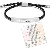Decixde Let Them Bracelet for Women Dont Let The Hard Days Win Bracelet Stainless Steel Motivational Bracelet Adjustable Hand Braided String Bracelet Inspirational Jewelry Gifts