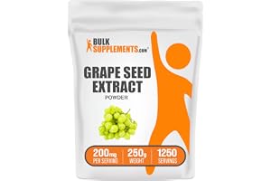 BULKSUPPLEMENTS.COM Grape Seed Extract Powder - Herbal Supplements, Antioxidants Supplement - 200mg of Grapeseed Extract Powd