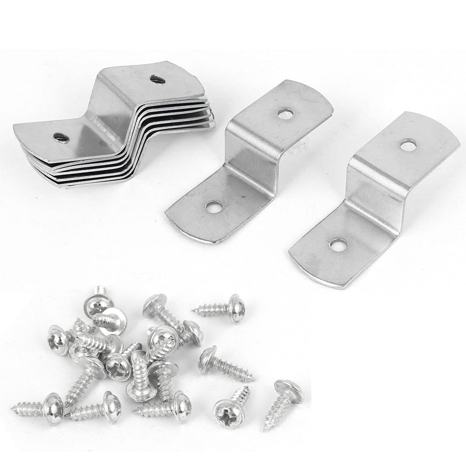 TOP-VIGOR 10 Set Metal Z Shape Photo Picture Brackets Frame Braces with Screws 40mm x 13mm x 11mm