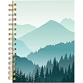 iampanda Spiral Journal Notebook,Strong Twin-Wire Binding with Premium Paper for Girl Women,60 Sheets A5 College Ruled Notebook/Journal,Perfect for School Office Home Gifts,Beautiful Green Mountain