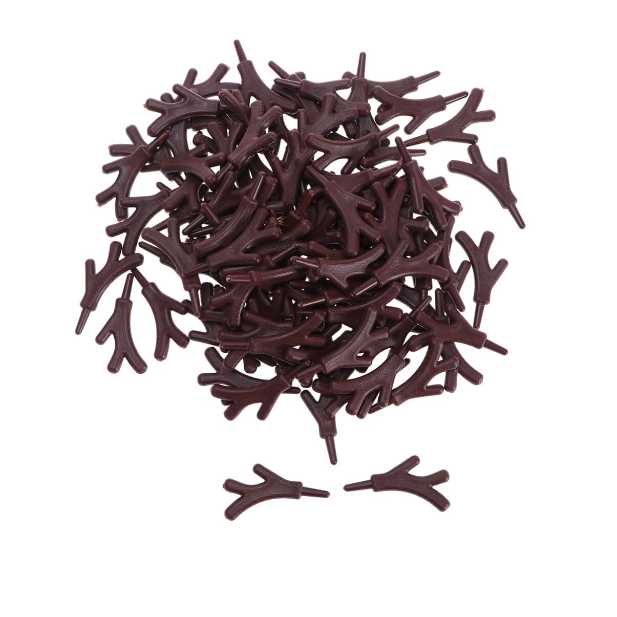 SEWACC Christmas Branches Antlers 100pcs Plastic Snowman Hand Antlers Branch Craft Christmas Accessories DIY Accessories Decor Snowman DIY Craft Kit (Coffee)