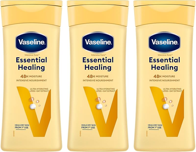 3x Vaseline Intensive Care Essential Healing Body Lotion 400ml Dry Skin