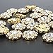 Wholesale 24PCS 16MM Gold Plated Metal Clear Rhinestone Glass Buttons Supplies Bulk for Craft (Shank)