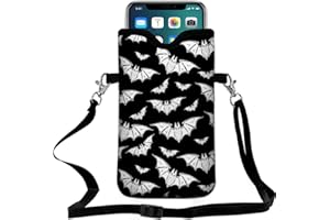 FREZORA Cell Phone Sleeves Phone Bag Case Crossbody Neoprene Holder Lanyard Phone Pouch for iPhone 16 15 14 13 12 Series, Samsung S24 S23+ A35 - Bat