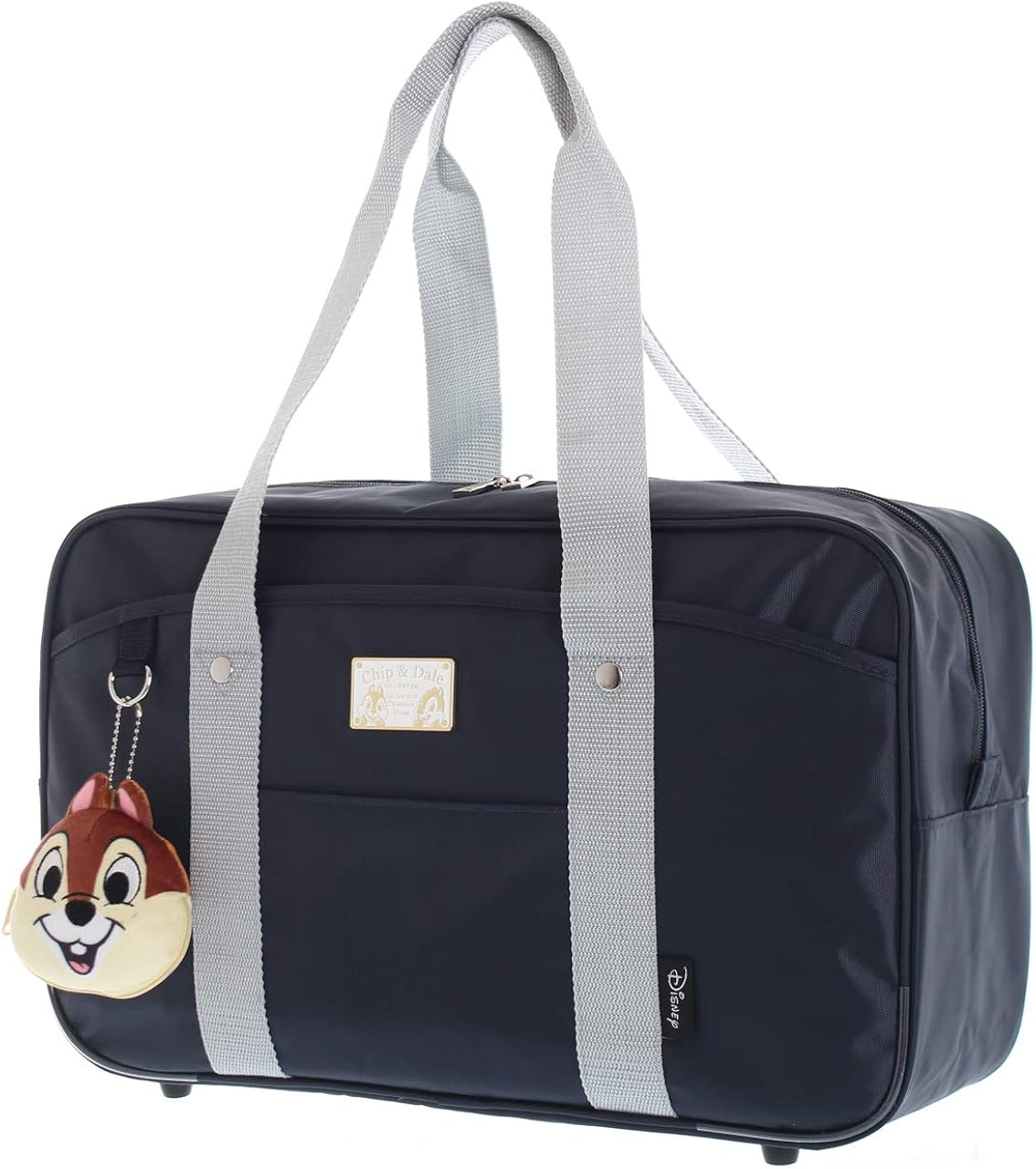 Amazon ディズニー Disney チップ デール キャラクター ナイロン ポリエステル スクールバッグ 対応 スクバ 人気 ミッキー ミニー ネイビー 塾 塾用バッグ お稽古 ショルダー Disney ディズニー ボストンバッグ