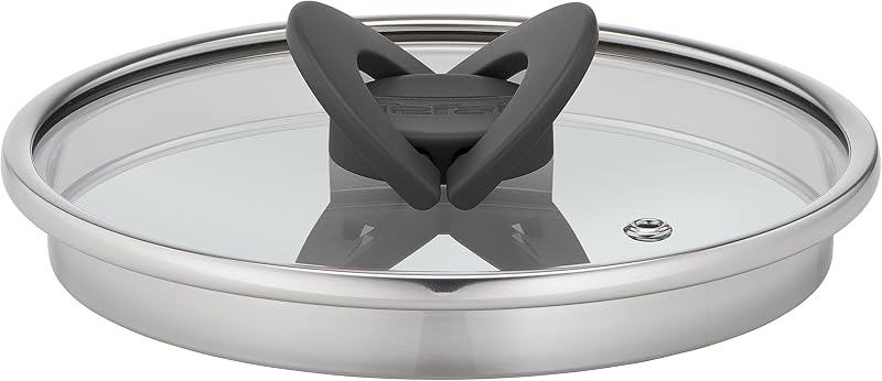 G7376S Opti'Space Topfset 6-teilig | Stielkasserolle 16 cm (inkl. Deckel) | Kochtöpfe 20/24 cm (inkl. Deckel) | Edelstahl | Thermo-Fusion-Boden | für alle Herdarten | Induktion | Grau