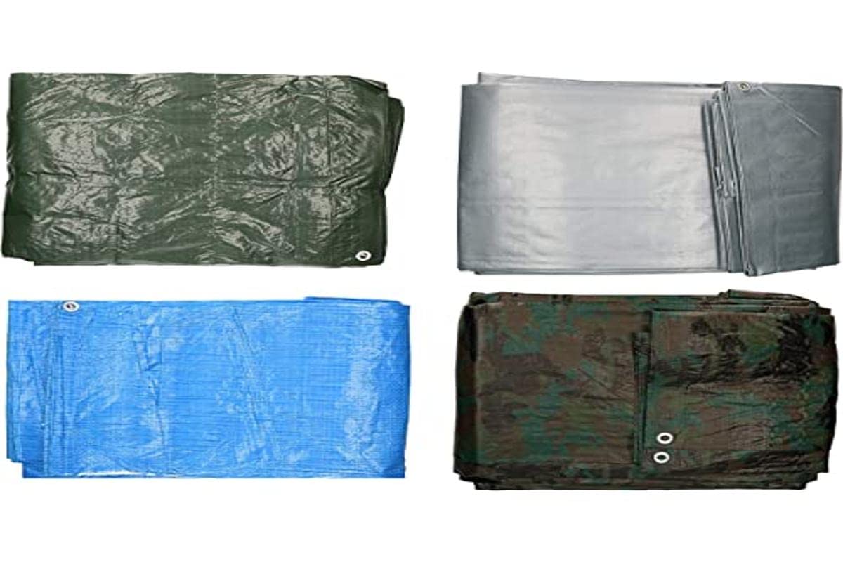 KOTARBAU® Tarpaulin Waterproof Heavy Duty - Polyethylene - 2 x 3 m (6.6 x 9.8 ft) - Silver - 200 g/m² Tarp - with Eyelets - Garden Tarp - Ground Sheets for Camping
