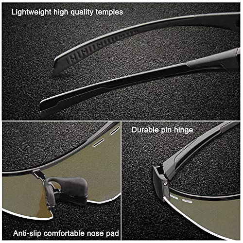 Polarized Sports Sunglasses with 4 Interchangeable Lenses,Mens Womens
