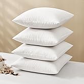 MIULEE Pillow Inserts 22x22 (Pack of 4,White), Down Feather Throw Pillow Inserts, Premium Fluffy Stuffer Throw Pillows Cotton Fabric for Sofa Bed Couch