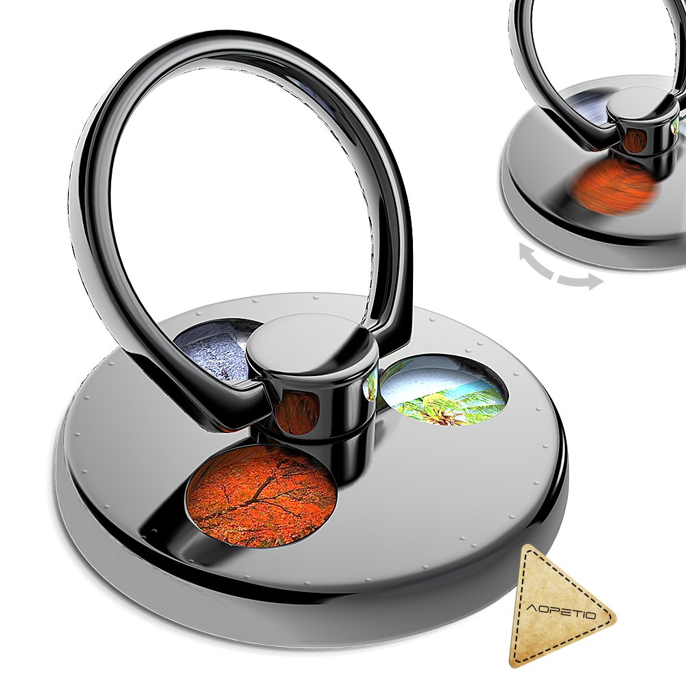 Spinner Ring Stands Gip with Hand Fidget Spinner Knob Portion Function for Smart Cellphone Mount (Dark Grey)