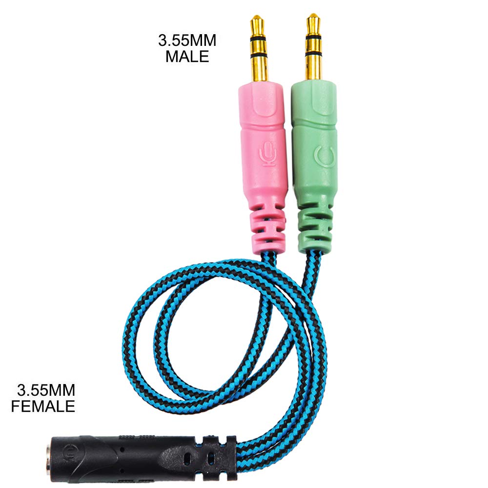 Elettronica per Microfono e Cuffie Adattatore Cavo ENVEL Auricolare  Splitter 1 Femmina a 2 Maschio jack per PC Y Cavo Audio Sdoppiatore Cuffie  CTIA Standard \u0026 Placcato Oro Jack urban-earth.co.uk