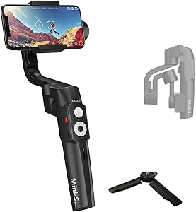 MOZA Mini-S Essential Foldable Gimbal stabilizer for Smartphone Timelapse Object Tracking Zoom Vertigo Inception 3-Axis Video Stabilizer for iPhone Xs/Max/Xr/X/11 Pro Max Samsung Note 9/S9 Huawei