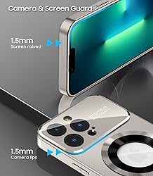 MAKAVO Magnetic for iPhone 13 Pro Case, Built-in