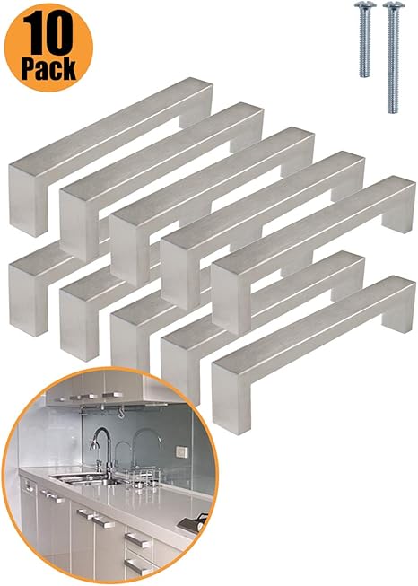 Probrico 10 Piezas Tiradores Cocina Centro del Orificio 160mm Niquel