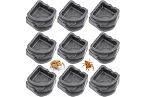DQITJ 9 Pcs Tarantula Micro Water Bowl, Mini Resin Dish Tiny Bowl for Spider Tarantula Millipede Insect (Small: 1" D, 0.39" H)
