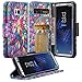 Galaxy Wireless Compatible for Samsung Galaxy S8 Wallet Case, Wrist Strap Flip Folio [Kickstand Feature] Pu Leather Wallet Case with ID&Credit Card Slot for Galaxy S8 - Rainbow Flower
