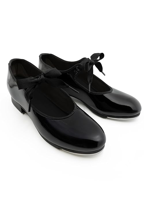 Capezio Kids girls Jr. Tyette Tap Shoe, Black Patent, 8.5 W US Toddler