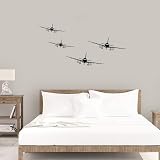 LELE LIFE 2Pcs Airplane Wall Sticker Black Removable DIY Aircraft Decal Kids view 5