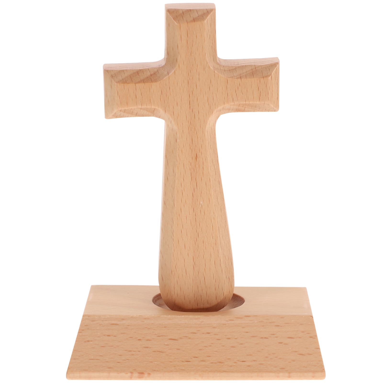 Garneck Standing Wooden Cross Table Altar Cross Christian Cross Decorative Wall Cross Ornaments Christian Gift for Christmas Wedding Anniversary