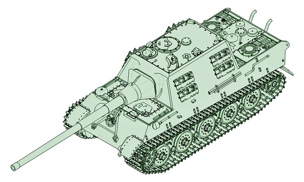 Trumpeter 1:72 - German JagdTiger w/ 128mm pal 44L-61