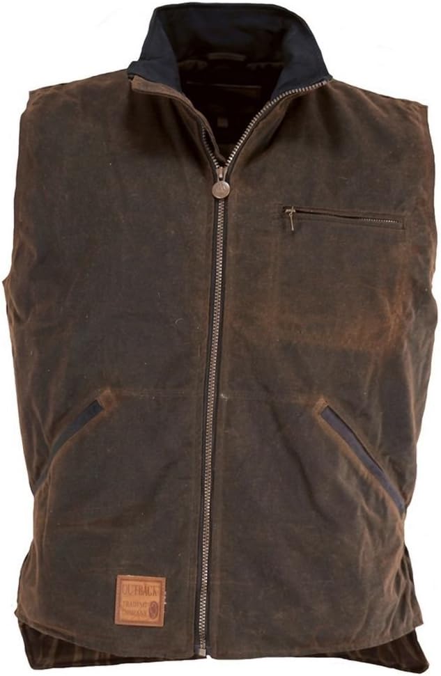 Outback Trading Co Men's Co. Sawbuck Flannel Lined Oilskin Vest - 2143Sage