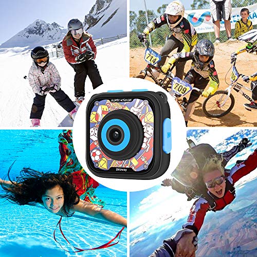 Kids Camera, iMoway Waterproof Video Cameras for Kids HD 1080P Kids Digital Cameras Camcorder with 16GB Memory Card and Card Reader (Blue) - Thumbnail 5