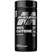 Caffeine Pills | MuscleTech 100% Caffeine Energy Supplements | PreWorkout Mental Focus + Energy Supplement | 220mg of Pure Ca