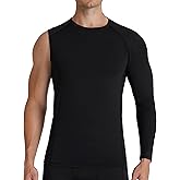 RIKUAOU Mens One Arm Sleeve Compression Shirts 1/2 Long Sleeve Athletic Base Layer Undershirt Basketball Workout Top
