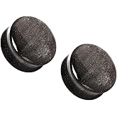 Pierced Owl - Natural Silver Obsidian Stone Saddle Plug Gauges, Sold As Pair