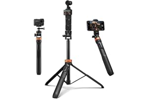 K&F Concept Extendable Phone Tripod, 69" Extendable Light Stand with 1/4" Screw, Camera Phone Stand, Mini Tripod with Remote 
