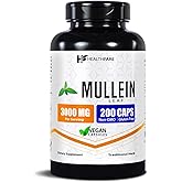 Healthfare Mullein Leaf Extract 3000mg | 200 Vegan Capsules | Extra Strength Herbal Supplement | Supports Wellness & Balance | Non-GMO, Gluten-Free | Made in USA