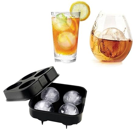 Compra 4 cavidades, bola de hielo, hielo molde redondo molde para ...