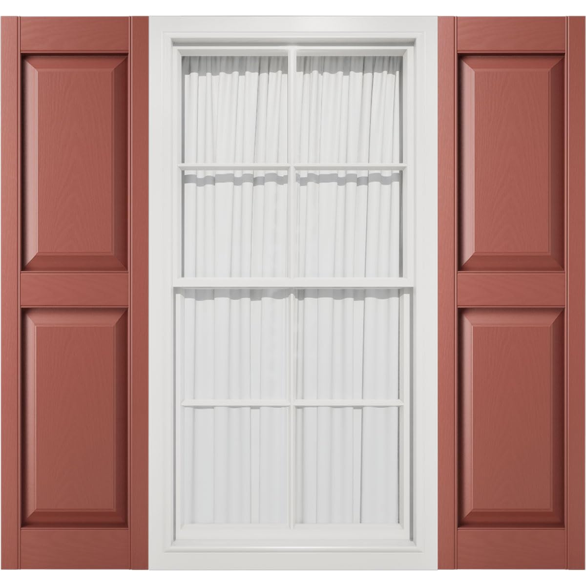 Mid America 00021443027 Standard Size Williamsburg Double Panel Vinyl Shutters, w/Installation Shutter-Lok’s & Matching Screws (Per Pair), 027, 14 3/4″W x 43″H, Burgundy Red
