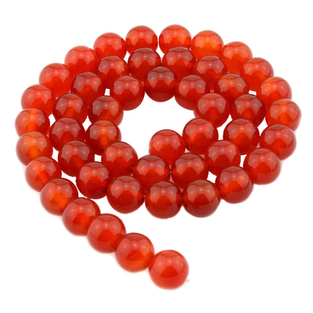 Round Shape Stone Loose Beads Gemstone DIY Bracelet Necklace for Jewelry Making (Natural Red Agate, 6mm) โ image 1