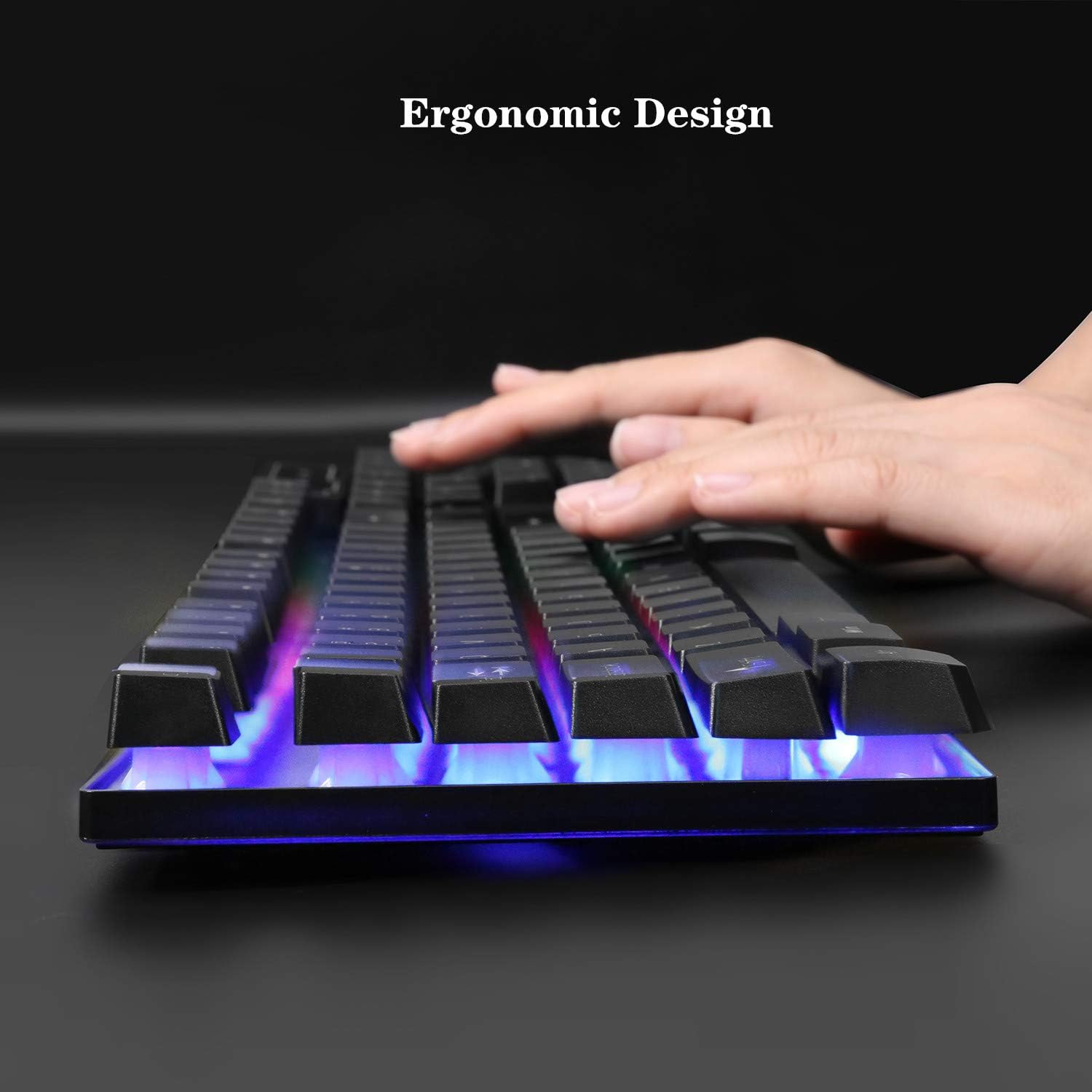 RGB Gaming Keyboard and Colorful Mouse Combo,USB Wired LED Backlight Gaming Mouse and Keyboard for Laptop PC Computer Gaming and Work,Letter Glow,Mechanical Feeling: Computers & Accessories