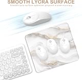 Giecy Gaming Mouse Pad Durable Stitched Edges 24x20 cm White Marble view 3