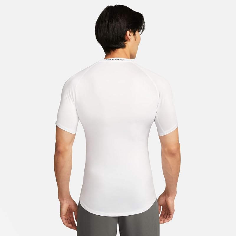 Men's Shirt M NP DF Tight Top SS, White/Black, FB7932-100, XL — photo 3 sur 6
